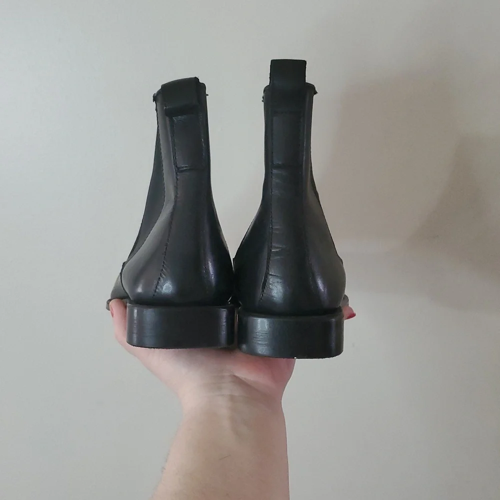 Womens Zara Leather Ankle Boots Size 39 Soft Smooth Leather Chelsea Boots - Picture 6 of 10